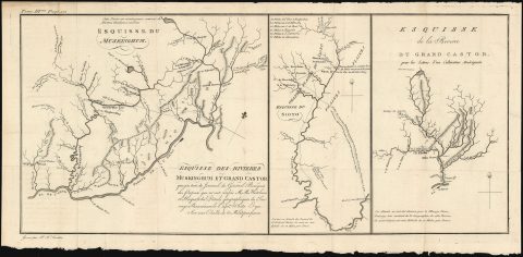 1787 Tardieu Map of the Ohio River, Muskingum River, Scioto River, and Beaver River