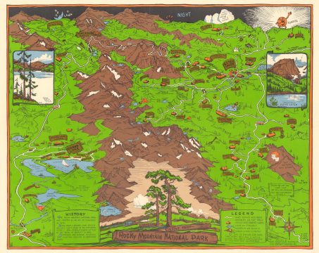1948 Rocky Mountain Motor Map of Rocky Mountain National Park, Colorado