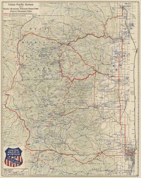 1924 Poole and Union Pacific Map of Estes Park, Colorado