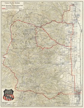 1924 Poole and Union Pacific Map of Estes Park, Colorado