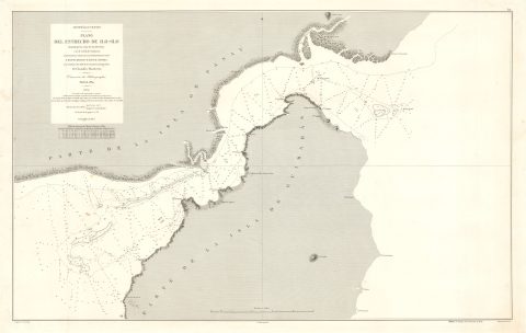 1875 Spanish Dir. de Hidrografia Nautical Chart of Iloilo Strait, Philippines