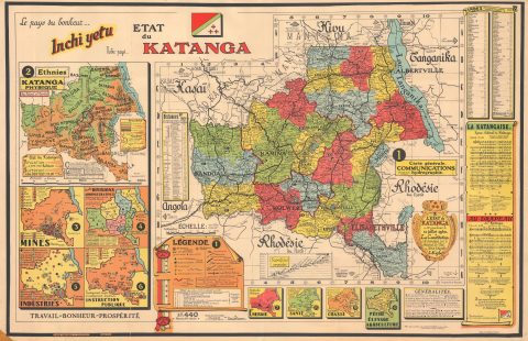 1960 Dressen Map of the State of Katanga, Congo (Secessionist)