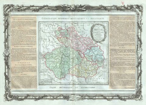 1786 Desnos and de la Tour Map of Bohemia or Czech Republic