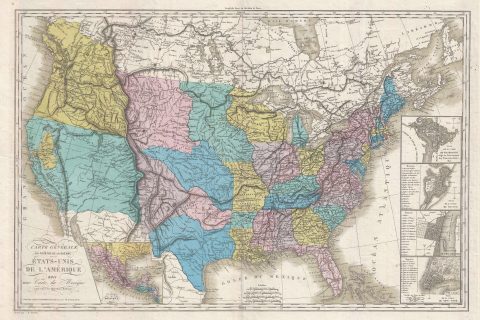 1848 Tardieu Map of The United States during the Mexican-American War
