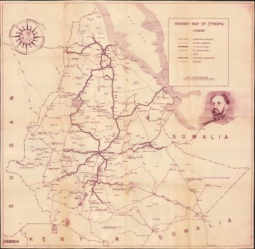 1955 Highway Map of Ethiopia