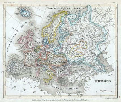 1852 Meyer Map of Europe