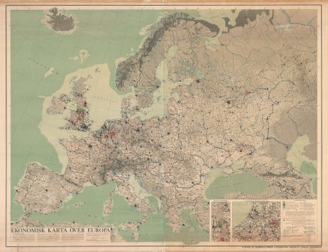 1953 William Olsson Economic Infographic Wall Map of Europe