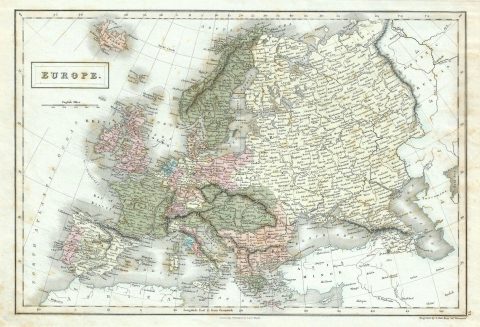 1851 Black Map of Europe