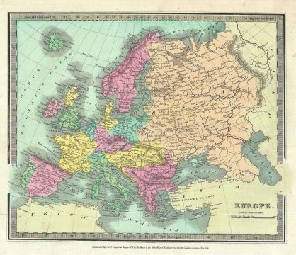 1834 Burr Map of Europe