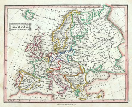 1845 Ewing Map of Europe