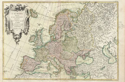 1762 Janvier Map of Europe
