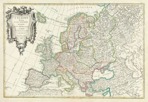 1782 Janvier Map of Europe