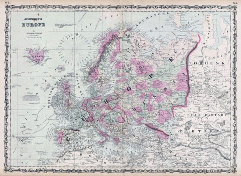 1861 Johnson Map of Europe