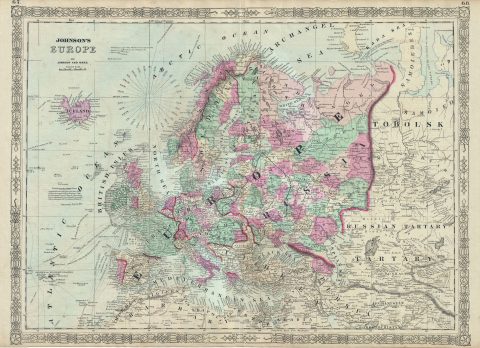 1863 Johnson Map of Europe