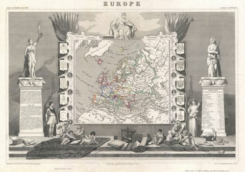 1852 Levasseur Map of Europe