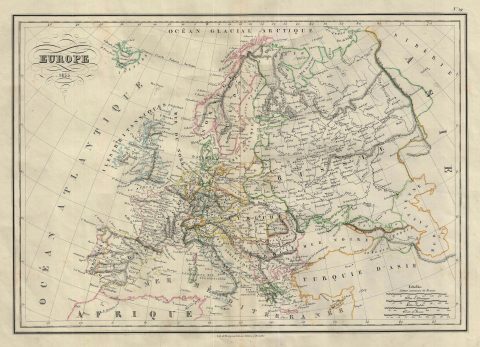 1835 Malte-Brun Map of Europe