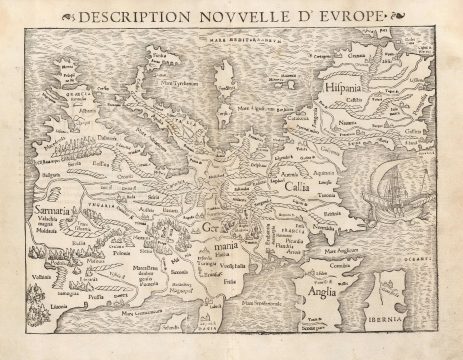 1552 Munster Modern Map of Europe (1st block)