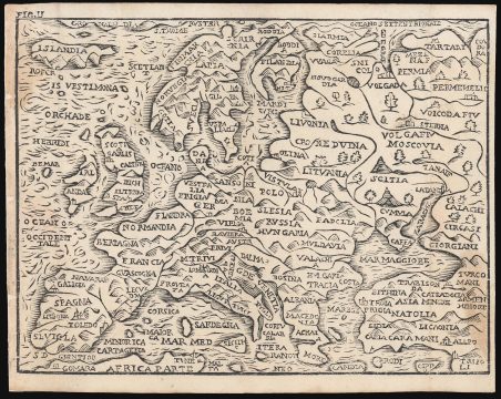 1688 Rosaccio / Moretti Woodcut Map of Europe