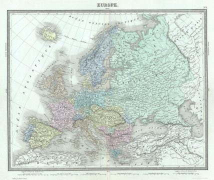 1874 Tardieu Map of Europe