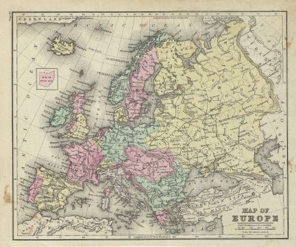 1879 Warren Map of Europe