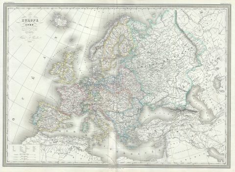 1861 Dufour Map of Europe in 1789