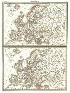 1831 Lapie Map of Europe in 1789 and 1813