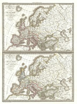 1830 Lapie Map of Europe after the Barbarian Invasions