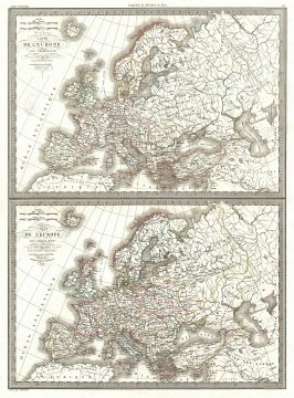 1830 Lapie Map of Europe under Charlemagne and Charles V