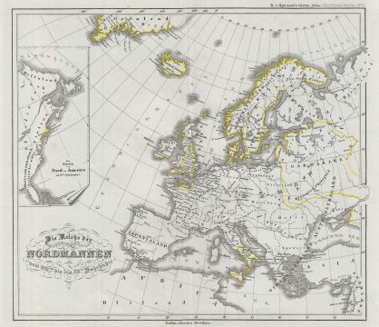 1854 Spruner Map of Europe during the Viking Age