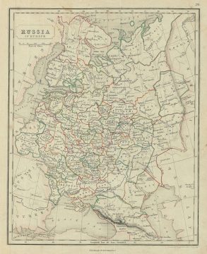 1845 Chambers Map of European Russia