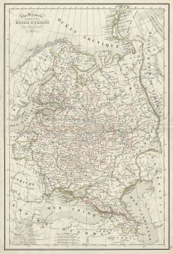 1850 Delamarche Map of European Russia