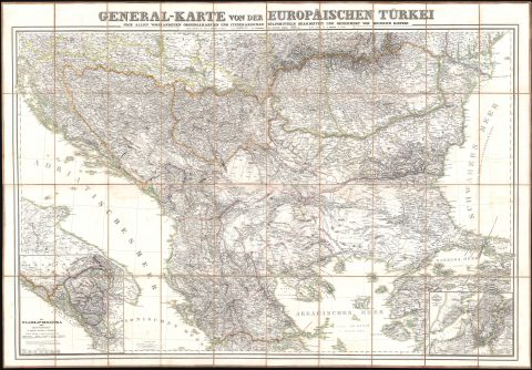 1853 Kiepert Map of the Balkans During the Crimean War