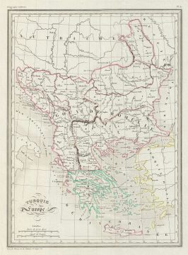 1843 Malte-Brun Map of Turkey in Europe and Greece