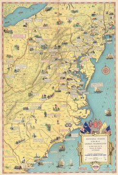 1932 General Drafting Company Pictorial Map of the Life of George Washington