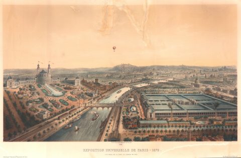 1878 Deroy Père Lithograph View of the 1878 Paris Exposition Universelle
