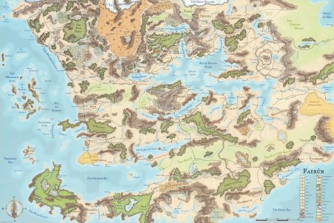 2001 Wizards of the Coast Map of Faerûn (Drizzt do'Urden)