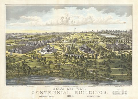 1876 Toudy View of Fairmont Park, Philadelphia