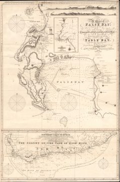 1819 / 1827 Norie Nautical Map of the Cape of Good Hope / False Bay, South Africa
