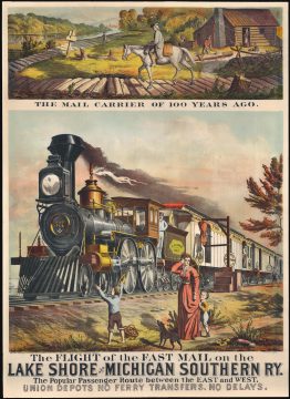 1875 Clay / Cosack 'Fast Mail' Railroad Broadside - First US Express Mail