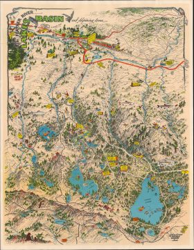 1947 Mathis Pictorial View of Feather River Basin and Lakes, California