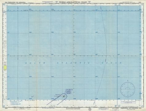 1953 U.S. Air Force Aeronautical Map of the Fernando De Noronha Islands, Brazil