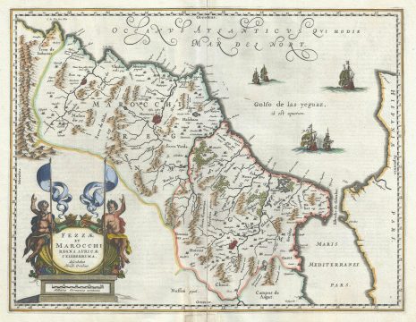 1660 Jansson Map of Morocco, Africa