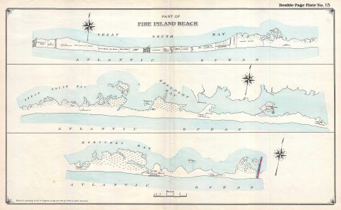 1915 Hyde Map of Part of Fire Island, New York