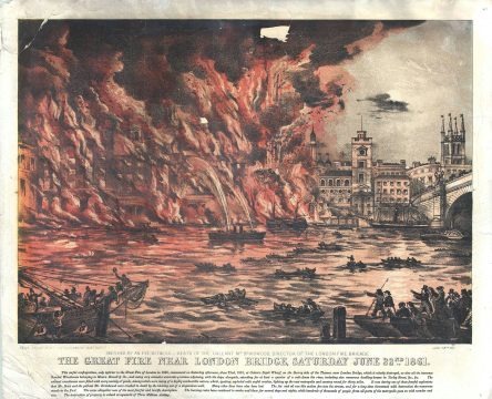 1861 Read and Co. View of the Tooley Street Fire of 1861, London