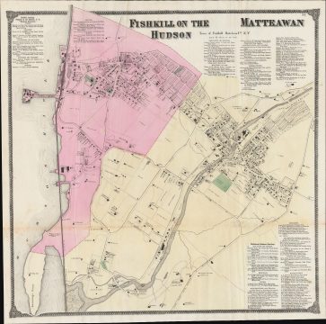 1867 Beers Map of Fishkill on the Hudson and Matteawan, Beacon, New York