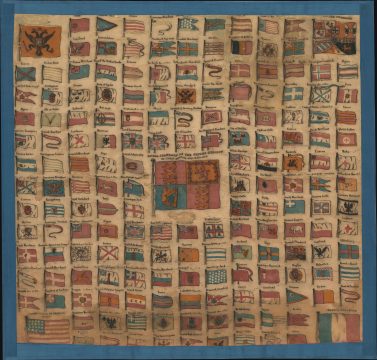 1836 Silk Flag Chart w/ Republic of Texas Flag