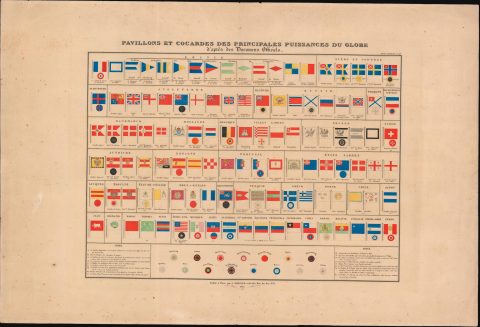 1850 Andriveau-Goujon Vexillological or Flag Chart of Naval Powers
