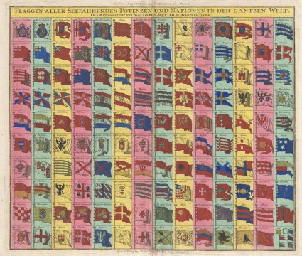1764 Seutter and Lotter Nautical Flag Chart