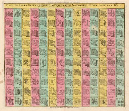 1764 Seutter and Lotter Nautical Flag Chart