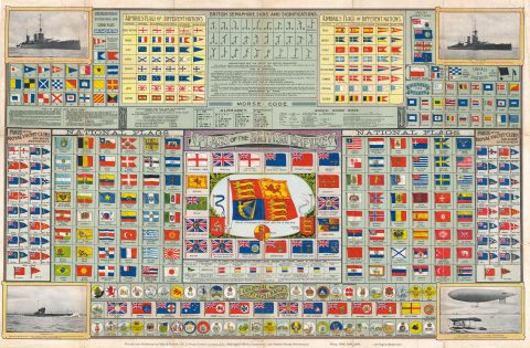 1919 Gale and Polden Flag Chart of the British Empire and the World